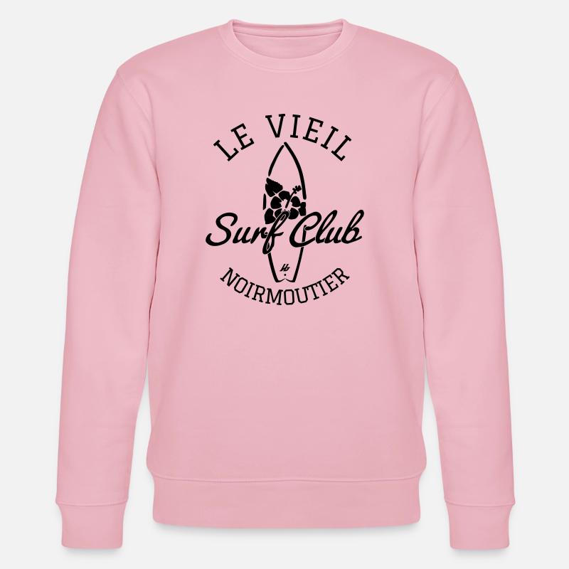 Noirmoutier le Vieil Surf Club - Sweat bio CHANGER Stanley/Stella Unisexe - rose pâle