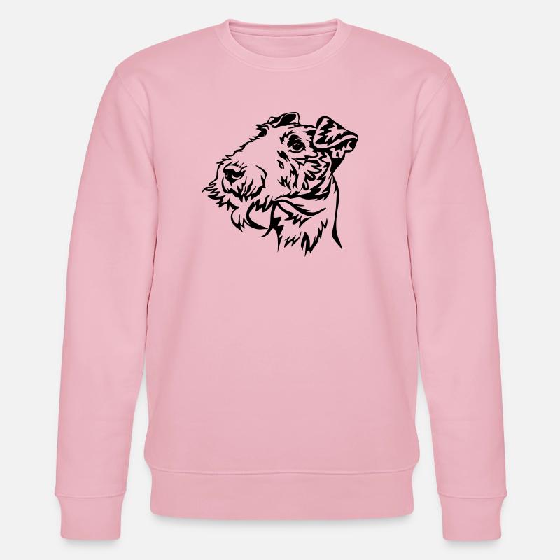 Fox terrier head - Stanley/Stella CHANGER Unisex Organic Sweatshirt - cotton pink