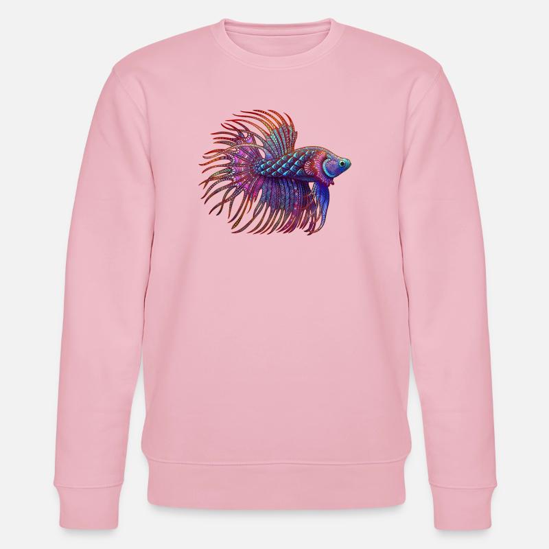 Betta Zentangle Farbe - Stanley/Stella Unisex Bio-Sweatshirt CHANGER  - Hellrosa