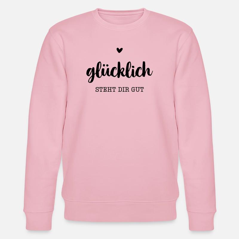 Glücklich steht dir gut - Herz - Stanley/Stella Unisex Bio-Sweatshirt CHANGER  - Hellrosa