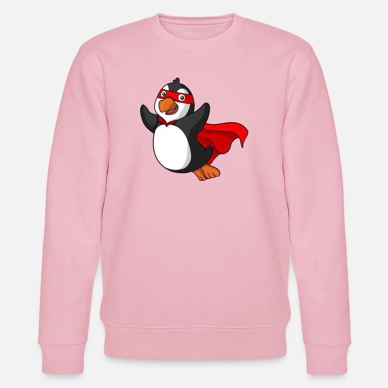 Superheld Pinguin - Stanley/Stella Unisex Bio-Sweatshirt CHANGER  - Hellrosa
