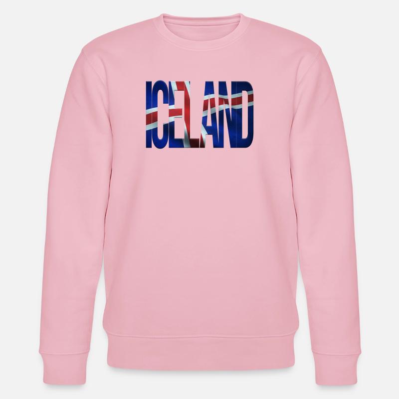 Island Design mit Flaggenmuster - Stanley/Stella Unisex Bio-Sweatshirt CHANGER  - Hellrosa