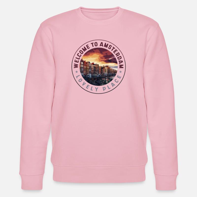 Willkommen in Amsterdam – Lieblingsplatz - Stanley/Stella Unisex Bio-Sweatshirt CHANGER - Hellrosa