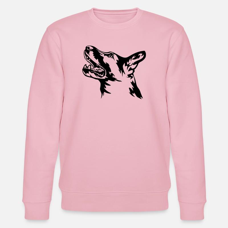 Deutscher Schäferhund Kopf - Stanley/Stella Unisex Bio-Sweatshirt CHANGER  - Hellrosa