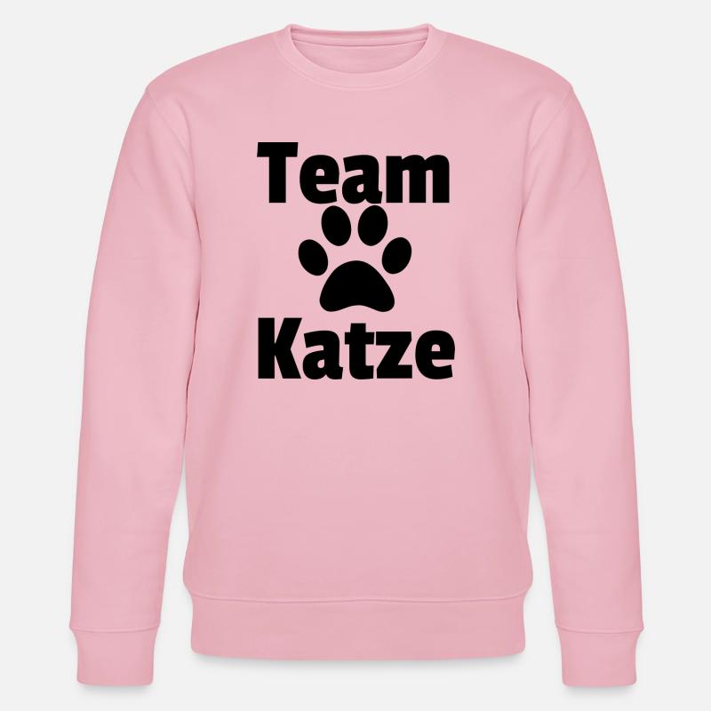 Team Katze schwarz raw - Stanley/Stella Unisex Bio-Sweatshirt CHANGER  - Hellrosa