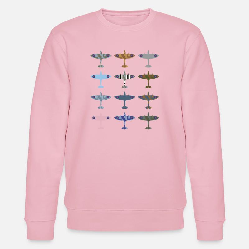 Spitfire Kampfflugzeug / Tarnmuster - Stanley/Stella Unisex Bio-Sweatshirt CHANGER  - Hellrosa