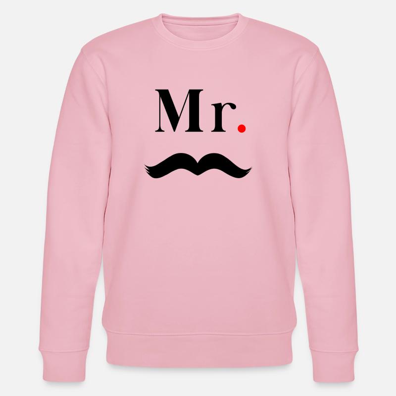 Herr Schwarzer Schnurrbart - Stanley/Stella Unisex Bio-Sweatshirt CHANGER  - Hellrosa