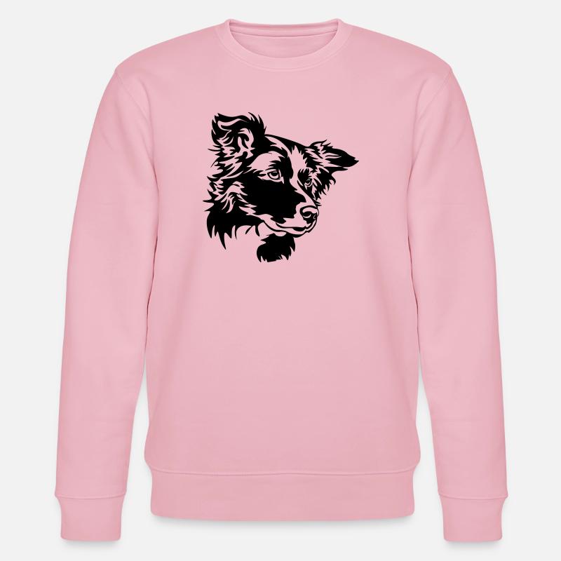 Border Collie Kopf - Stanley/Stella Unisex Bio-Sweatshirt CHANGER  - Hellrosa