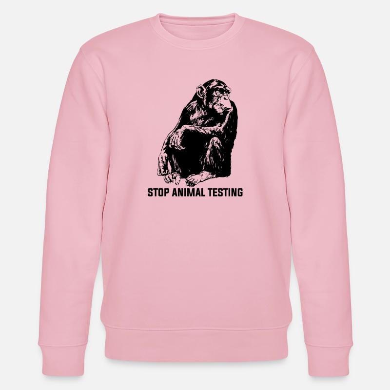 Stop Animal Testing Stoppe l’expérimentation animale - Sweat bio CHANGER Stanley/Stella Unisexe - rose pâle
