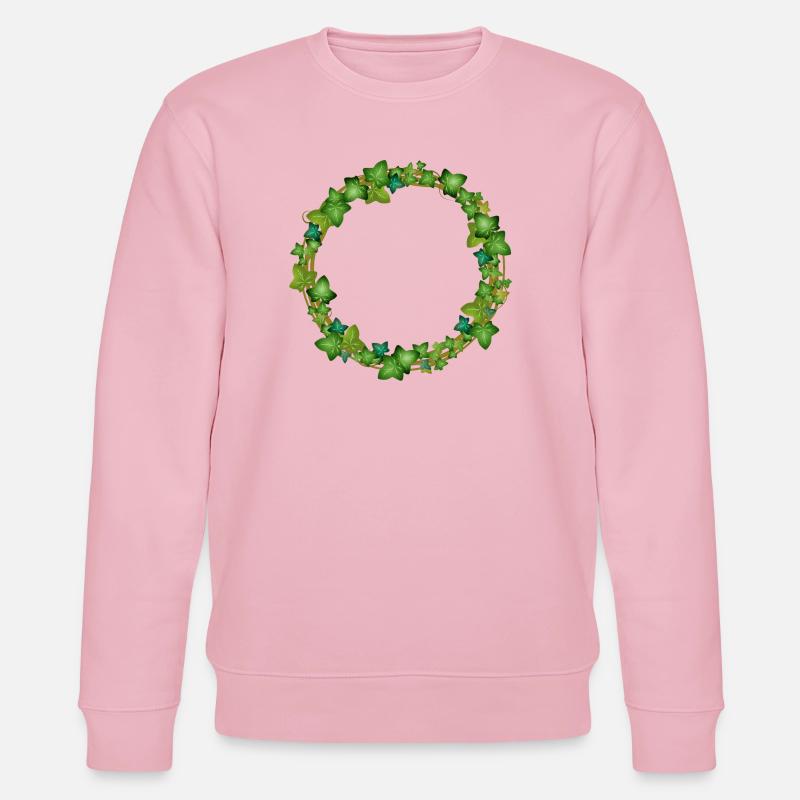dekorativer Efeu Kranz oder Efeu Rahmen - Stanley/Stella Unisex Bio-Sweatshirt CHANGER  - Hellrosa