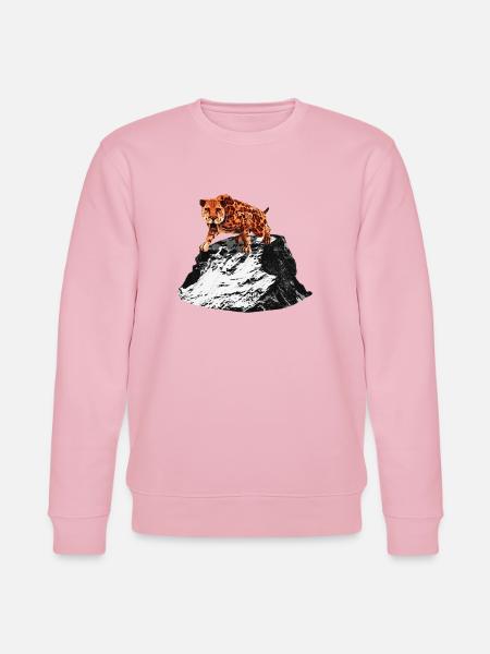 Smilodon, store kattemænd, sabeltandet tiger, forhistorisk - Stanley/Stella økologisk unisex-sweatshirt CHANGER - lys rosa