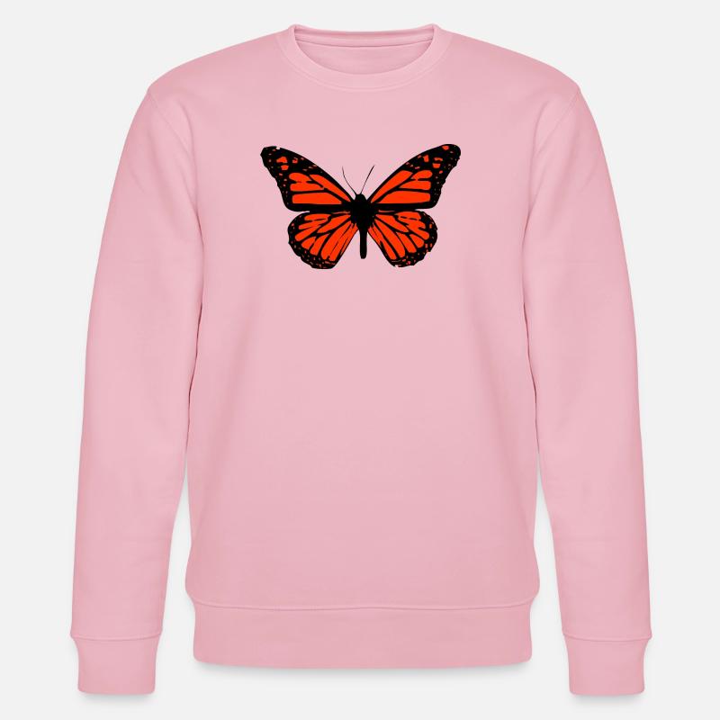 Schmetterling Kunst detailliert, hoher Kontrast - Stanley/Stella Unisex Bio-Sweatshirt CHANGER  - Hellrosa