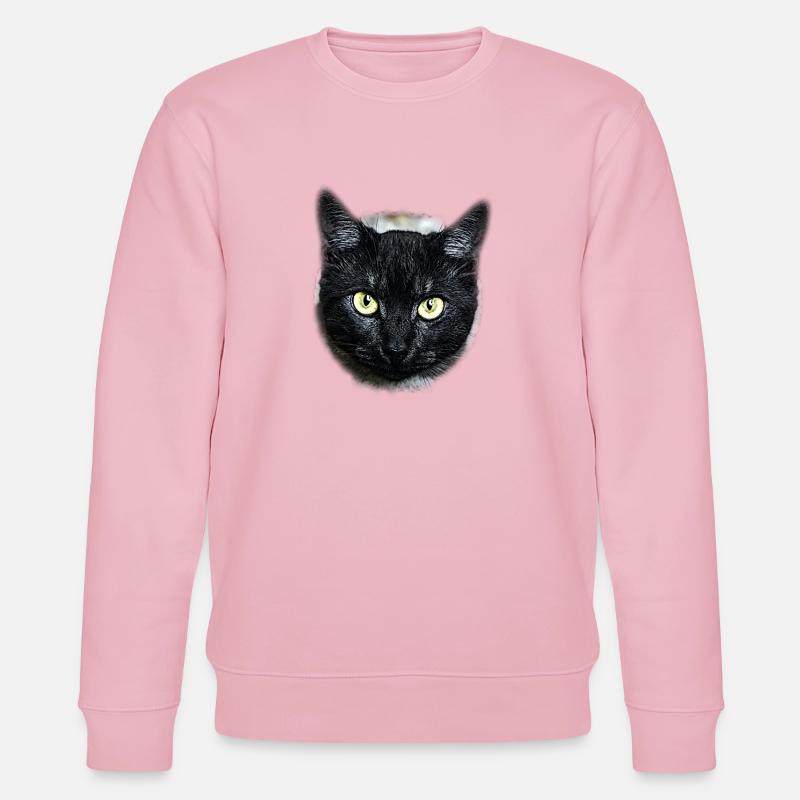 black cat schwarze Katze - Stanley/Stella Unisex Bio-Sweatshirt CHANGER  - Hellrosa