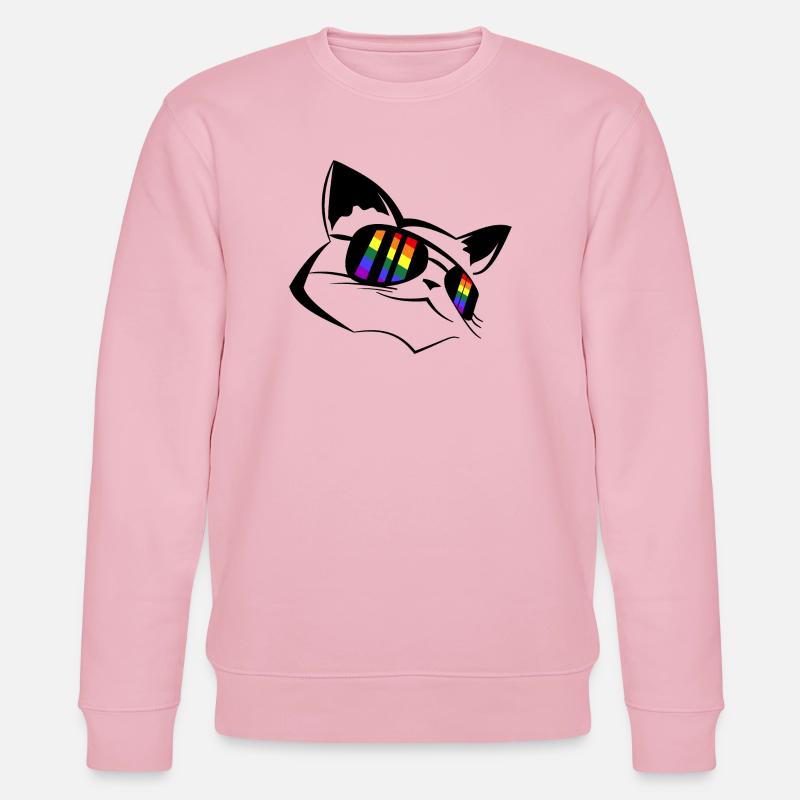 Pride Katze LGBT - Stanley/Stella Unisex Bio-Sweatshirt CHANGER  - Hellrosa
