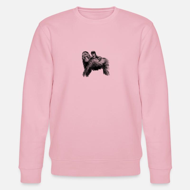 Gorille papa avec bébé - Sweat bio CHANGER Stanley/Stella Unisexe - rose pâle