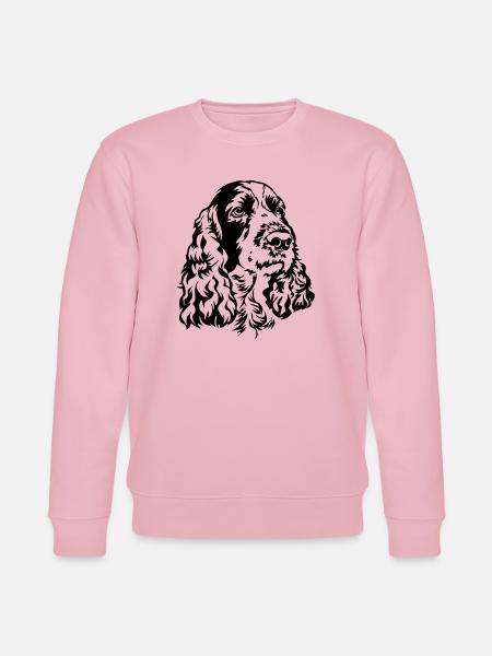 English Springer Spaniel Head - Stanley/Stella CHANGER Unisex Organic Sweatshirt - cotton pink