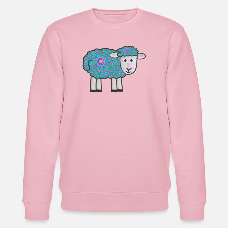 Spiralfarbenes Schäfchen Muster - Stanley/Stella Unisex Bio-Sweatshirt CHANGER - Hellrosa