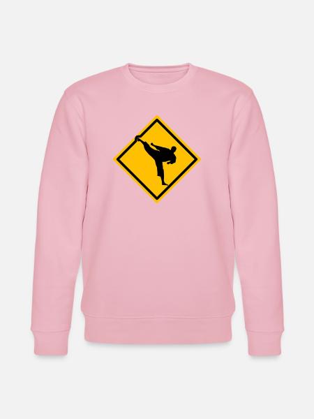 Karate Warning Sign Yokogeri - Stanley/Stella CHANGER Unisex Organic Sweatshirt - cotton pink
