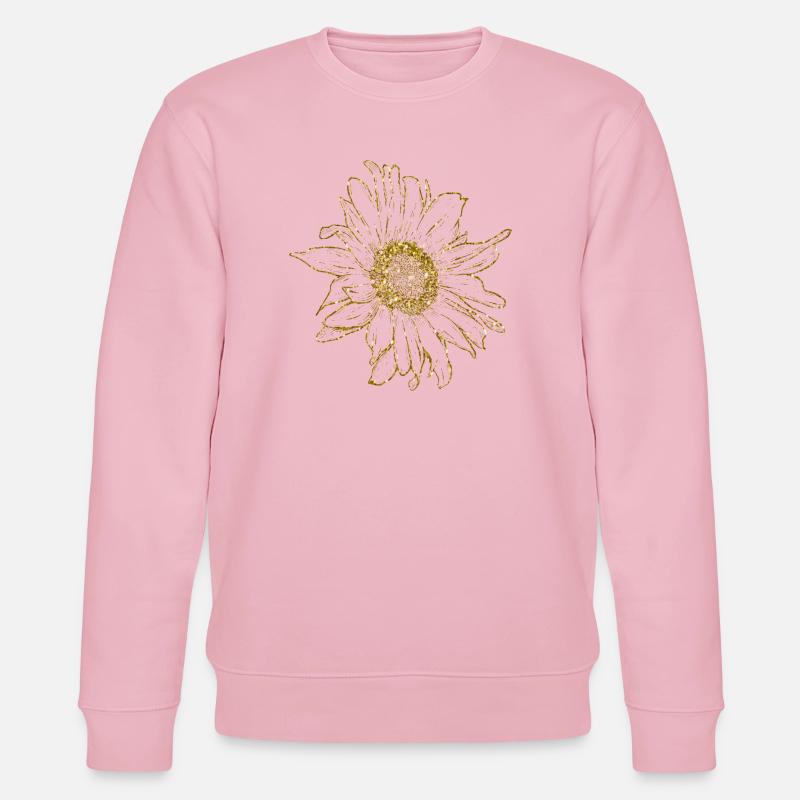 Sonnenblume Gold Flower Power Sticker - Stanley/Stella Unisex Bio-Sweatshirt CHANGER  - Hellrosa