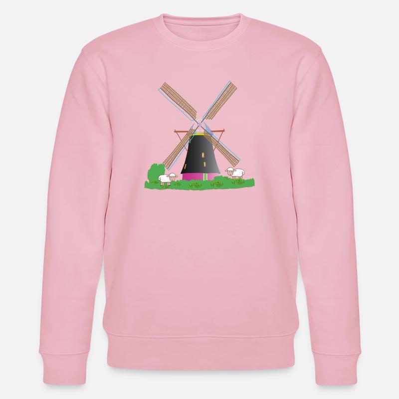 Windmühle mit Schafen - Stanley/Stella Unisex Bio-Sweatshirt CHANGER  - Hellrosa