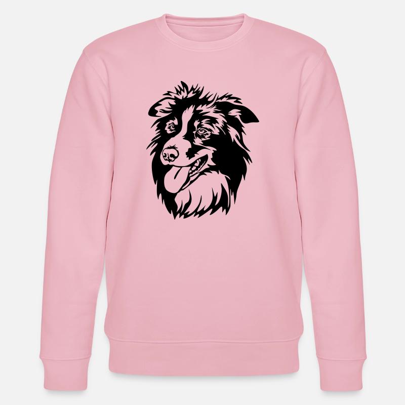 Border Collie Kopf - Stanley/Stella Unisex Bio-Sweatshirt CHANGER  - Hellrosa