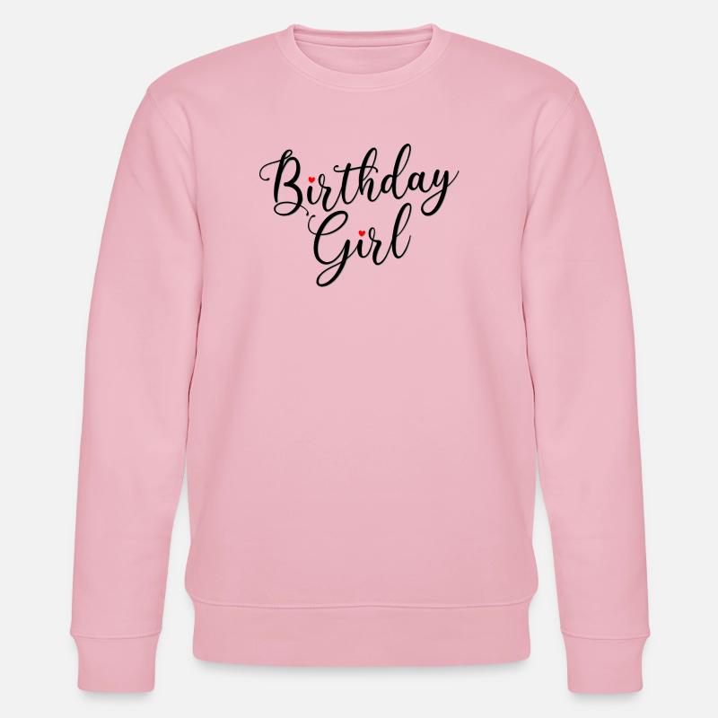 Fille d’anniversaire Script Coeurs - Sweat bio CHANGER Stanley/Stella Unisexe - rose pâle
