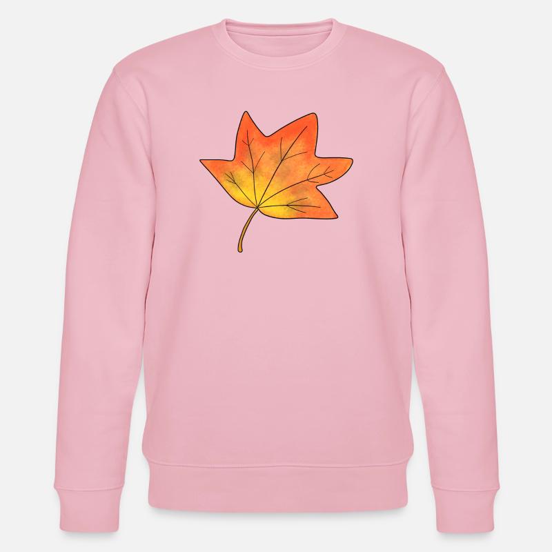Herbst Blatt Ahornblatt - Stanley/Stella Unisex Bio-Sweatshirt CHANGER  - Hellrosa