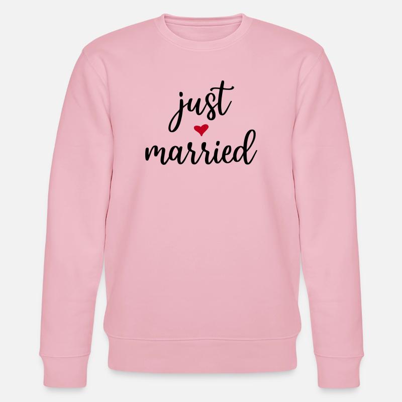 Just Married Geschenkidee - Stanley/Stella Unisex Bio-Sweatshirt CHANGER  - Hellrosa