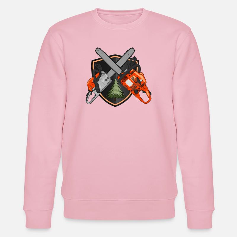 Kettensägen auf Schild - Stanley/Stella Unisex Bio-Sweatshirt CHANGER  - Hellrosa