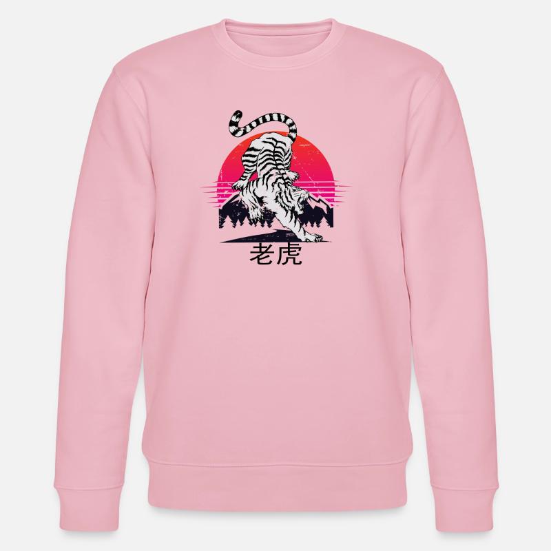 Chinesischer Weißer Tiger - Stanley/Stella Unisex Bio-Sweatshirt CHANGER  - Hellrosa