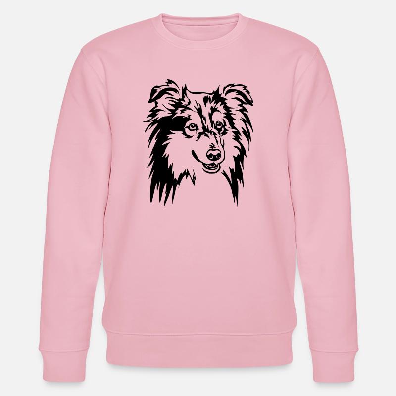 Sheltie Kopf - Stanley/Stella Unisex Bio-Sweatshirt CHANGER  - Hellrosa
