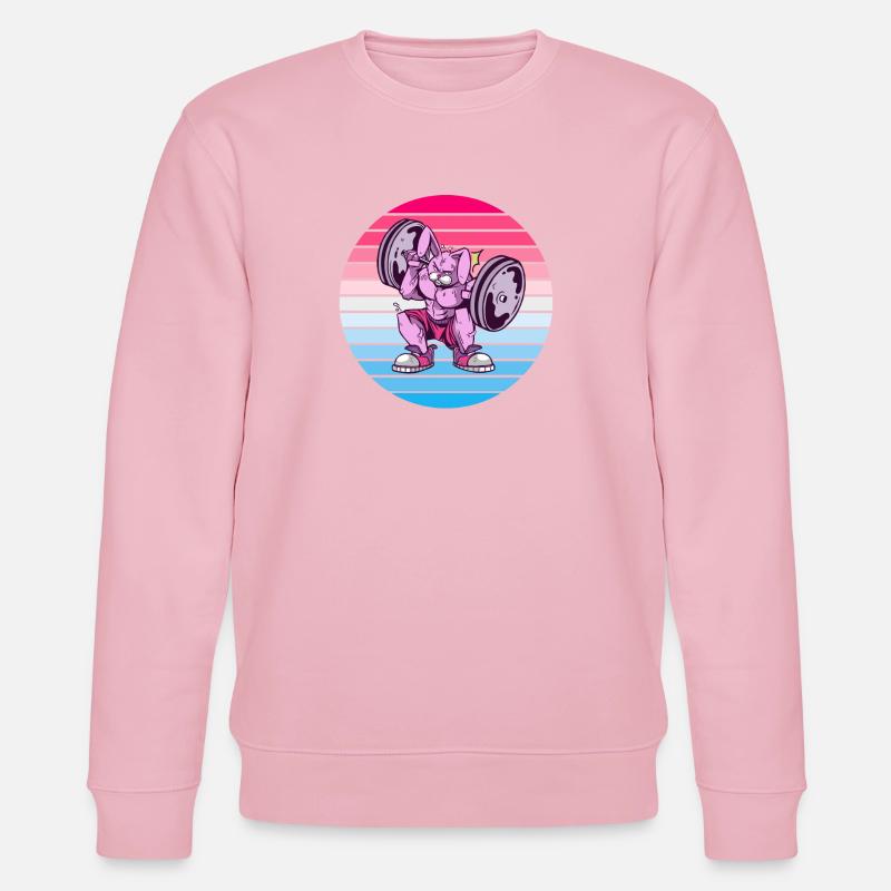 Hasen Bodybuilder Design - Stanley/Stella Unisex Bio-Sweatshirt CHANGER  - Hellrosa