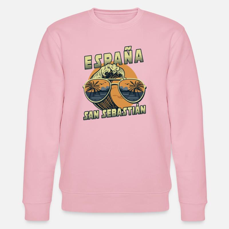San Sebastian Spanien Beach Design - Stanley/Stella Unisex Bio-Sweatshirt CHANGER  - Hellrosa