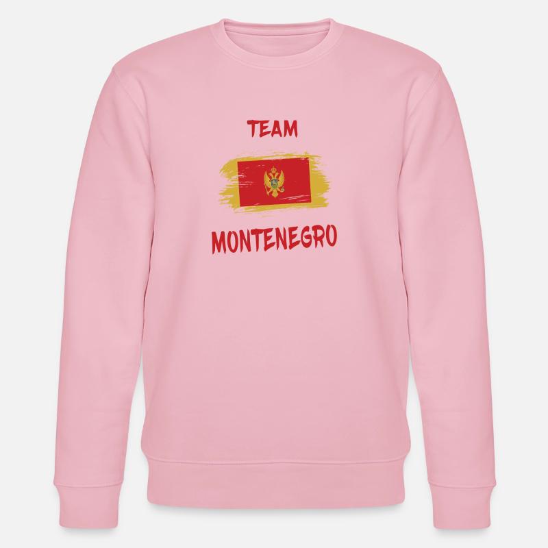 Drapeaux Team Montenegro design/idée cadeau - Sweat bio CHANGER Stanley/Stella Unisexe - rose pâle