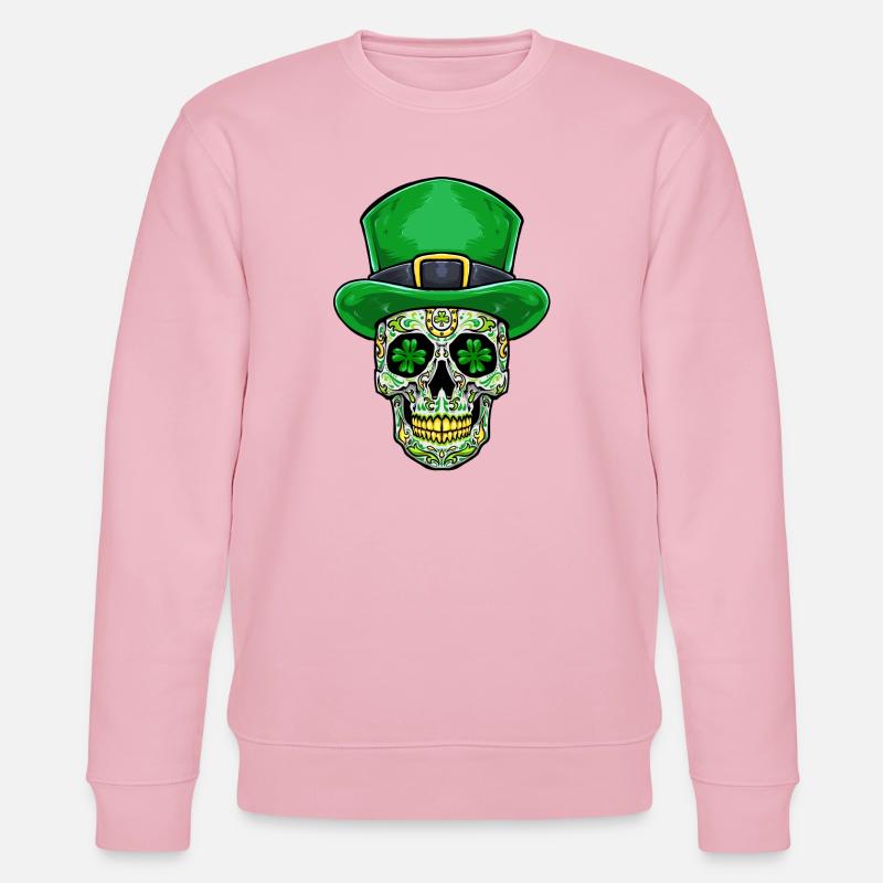 St. Patrick’s Day Zuckerschädel - Stanley/Stella Unisex Bio-Sweatshirt CHANGER  - Hellrosa