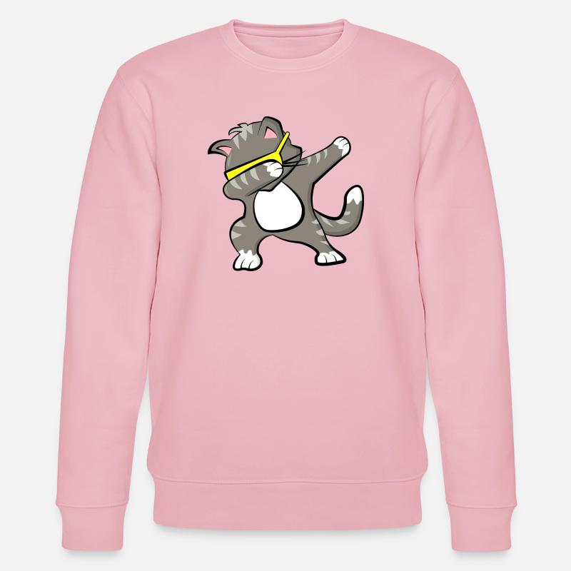 Dabbing Katze - Stanley/Stella Unisex Bio-Sweatshirt CHANGER  - Hellrosa