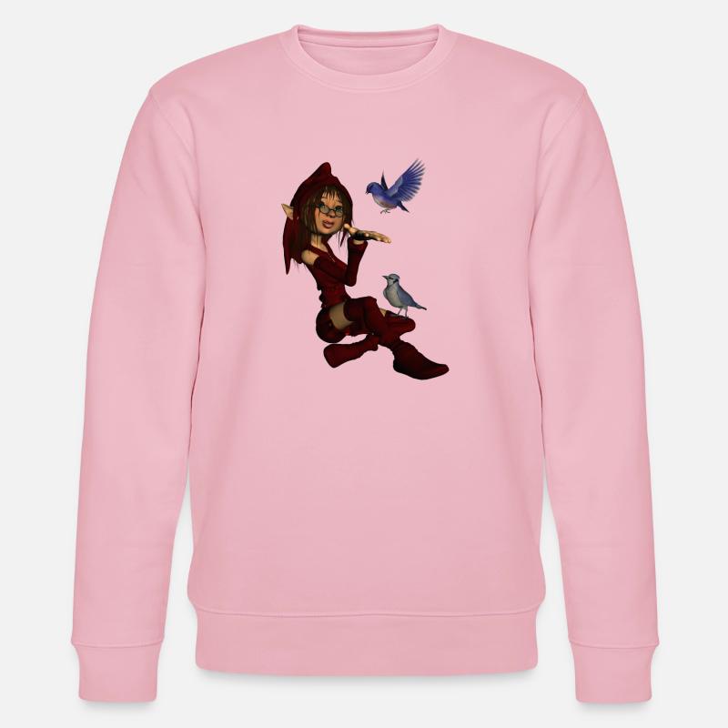 Kleine Fee mit Vögeln - Stanley/Stella Unisex Bio-Sweatshirt CHANGER  - Hellrosa