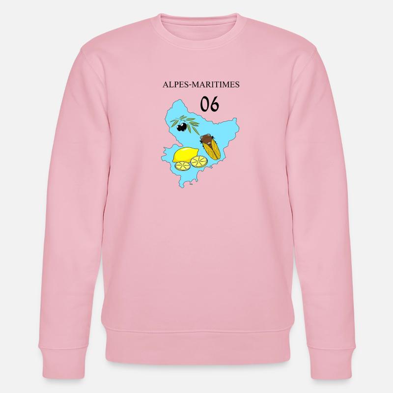 Alpes maritimes - Sweat bio CHANGER Stanley/Stella Unisexe - rose pâle
