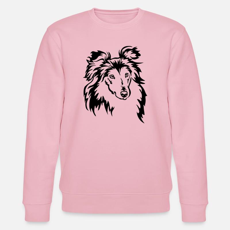 Tête de Sheltie - Sweat bio CHANGER Stanley/Stella Unisexe - rose pâle
