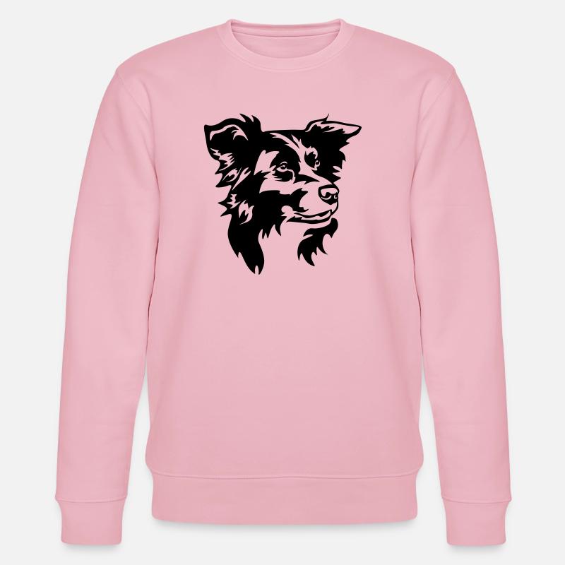 Border Collie Kopf - Stanley/Stella Unisex Bio-Sweatshirt CHANGER  - Hellrosa