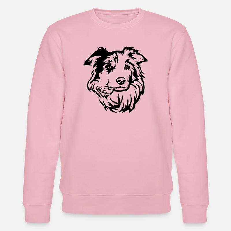 Border Collie Kopf - Stanley/Stella Unisex Bio-Sweatshirt CHANGER  - Hellrosa
