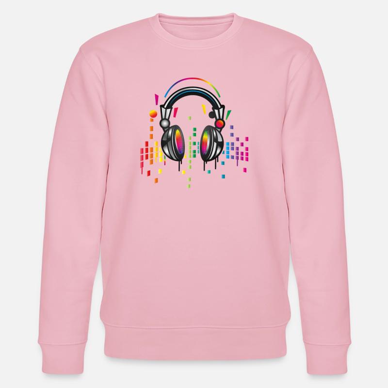 Kopfhörer mit bunter Equalizer Zeichnung - Stanley/Stella Unisex Bio-Sweatshirt CHANGER  - Hellrosa