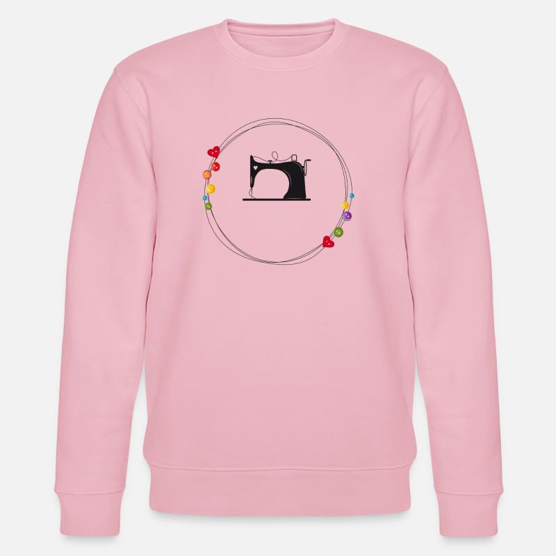 nostalgisch stilisierte Nähmaschine mit Knöpfe - Stanley/Stella Unisex Bio-Sweatshirt CHANGER - Hellrosa
