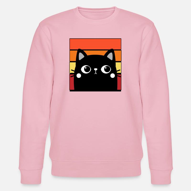 Katze und bunter Hintergrund - Stanley/Stella Unisex Bio-Sweatshirt CHANGER  - Hellrosa