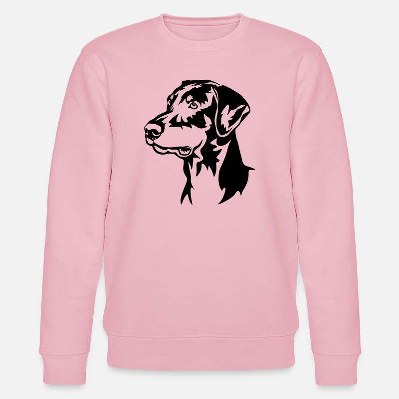 Dobermann Kopf - Stanley/Stella Unisex Bio-Sweatshirt CHANGER  - Hellrosa