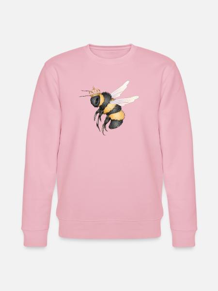 Drawing of a flying bumblebee with crown - Stanley/Stella CHANGER Unisex Organic Sweatshirt - cotton pink