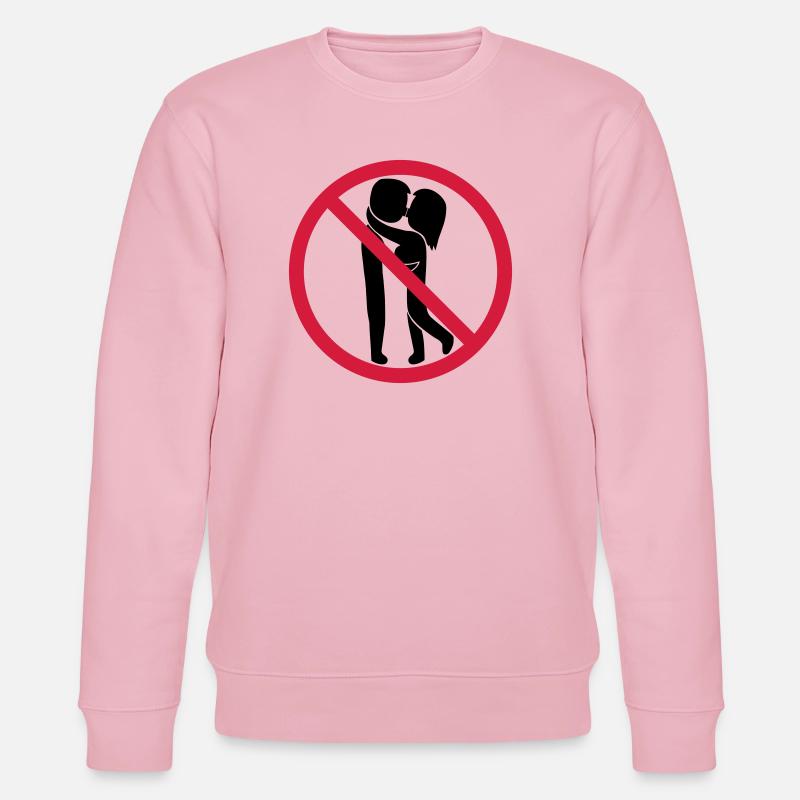 Küssen verboten Schild - Stanley/Stella Unisex Bio-Sweatshirt CHANGER  - Hellrosa