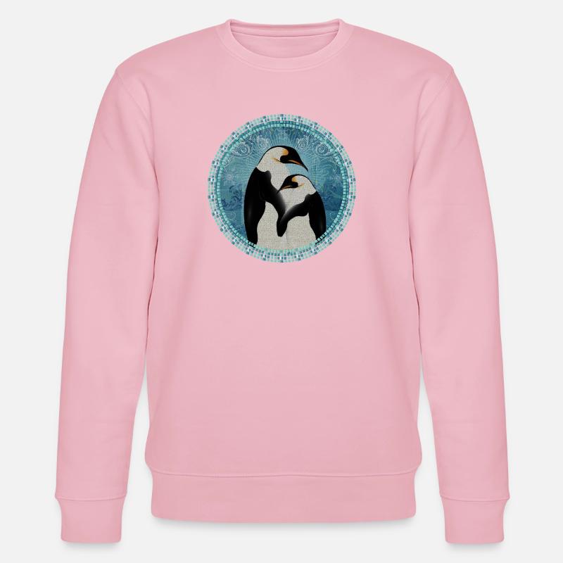 deux pingouins magiques en mosaïque - Sweat bio CHANGER Stanley/Stella Unisexe - rose pâle