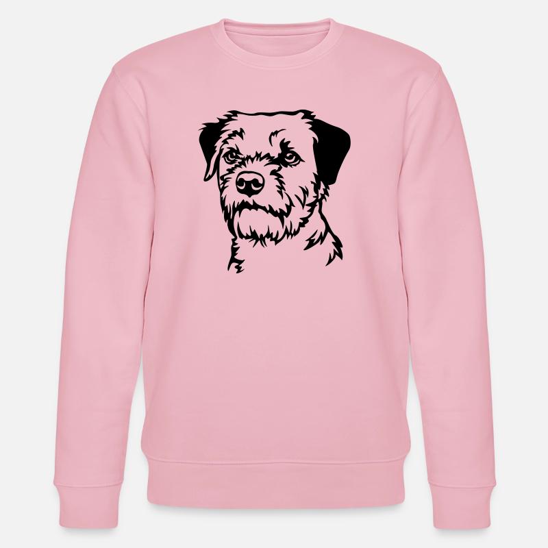Tête de Border Terrier - Sweat bio CHANGER Stanley/Stella Unisexe - rose pâle