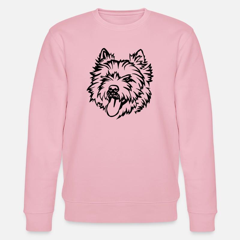 Cairn Terrier Kopf - Stanley/Stella Unisex Bio-Sweatshirt CHANGER  - Hellrosa